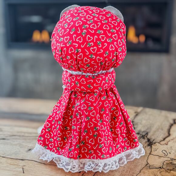 Primitive Folk Art Sock Bottle Christmas Granny Mouse w Bifocals/Candy Cane-12”H - Picture 6 of 9